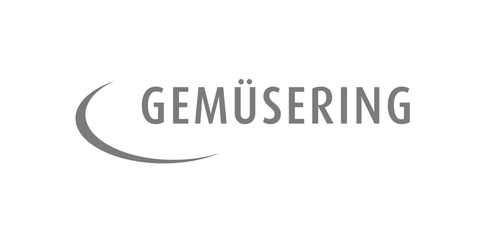 Gemüsering Logo in grauer Schrift auf hellem Hintergrund